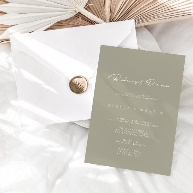 Elegant Modern Calligraphy Rehearsal Dinner Invitation (Creator Uploaded)