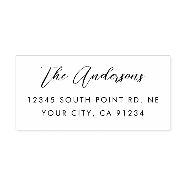 Elegant Modern Calligraphy Return Address Self-inking Stamp (Design)