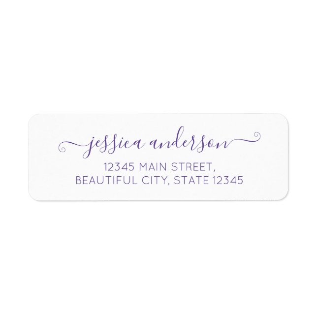 Elegant Modern Calligraphy Script Purple Violet (Front)