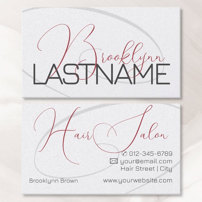 Elegant Modern Calligraphy Signature Hair Salon  Business Card (Creator Uploaded)