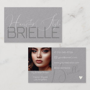 Elegant Modern Calligraphy Signature Photo Image  Business Card