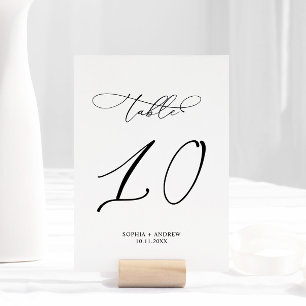 Elegant Modern Calligraphy Table 10 Wedding Table Number