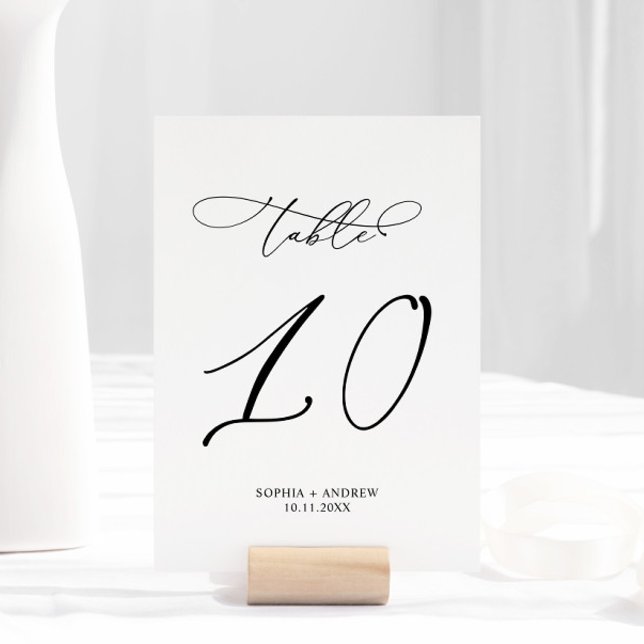 Elegant Modern Calligraphy Table 10 Wedding Table Number (Creator Uploaded)