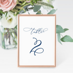 Elegant Modern Calligraphy Table 2 Wedding Number