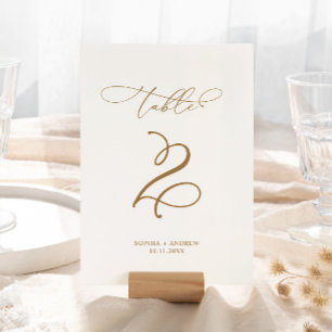 Elegant Modern Calligraphy Table 2 Wedding Number