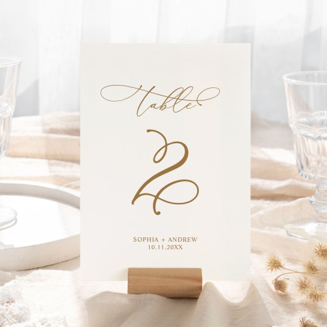 Elegant Modern Calligraphy Table 2 Wedding Table Number (Creator Uploaded)
