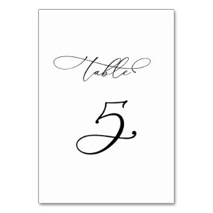 Elegant Modern Calligraphy Table 5 Wedding Table Number