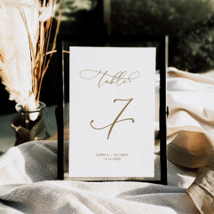 Elegant Modern Calligraphy Table 7 Wedding Number