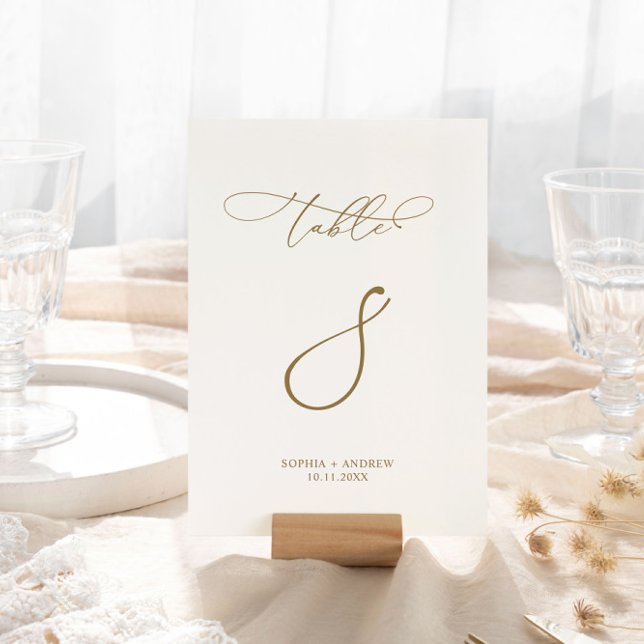 Elegant Modern Calligraphy Table 8 Wedding Table Number (Creator Uploaded)