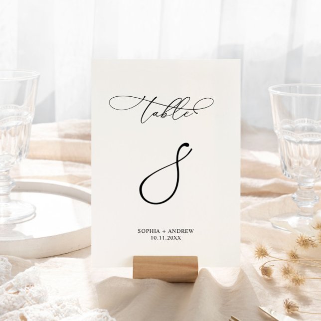 Elegant Modern Calligraphy Table 8 Wedding Table Number (Creator Uploaded)