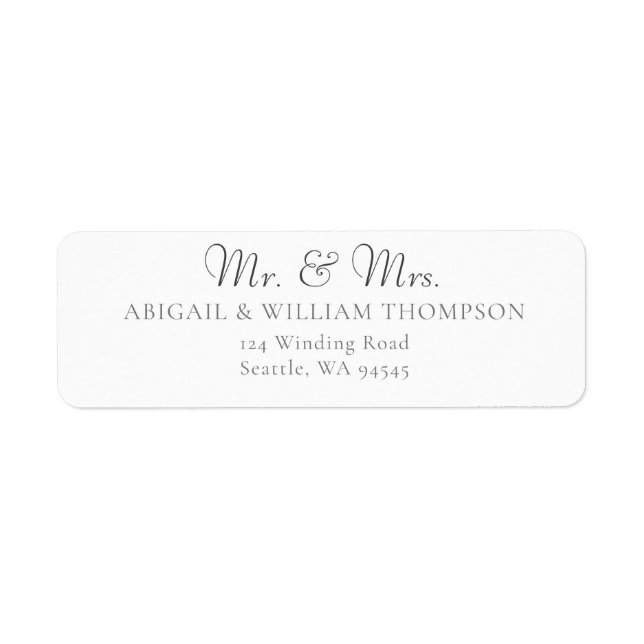 Elegant Modern Calligraphy Wedding Return Address (Front)