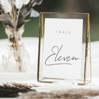 Elegant Modern Calligraphy Wedding Table Number