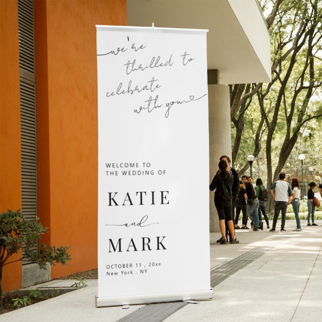 Elegant Modern Calligraphy Wedding Welcome Retractable Banner (Creator Uploaded)