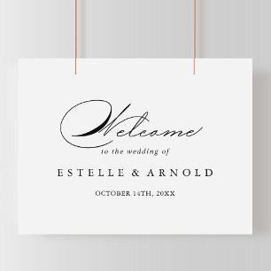 Elegant Modern Calligraphy Wedding Welcome Sign