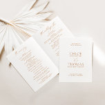 Elegant Modern Calligraphy White Wedding Folder Programme<br><div class="desc">Introduce your guests to your wedding ceremony in style with this Simple Modern Calligraphy White Wedding Program. The program features a clean, white design with elegant calligraphy font for a timeless and sophisticated look. The simple design allows the focus to be on the meaningful words and moments of your special...</div>