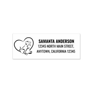 Elegant & Modern Cat & Dog Line Art Wood Art Stamp
