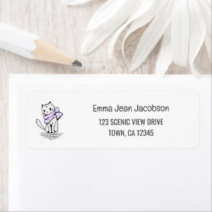 Elegant Modern Cat Mom Lover Return Address 