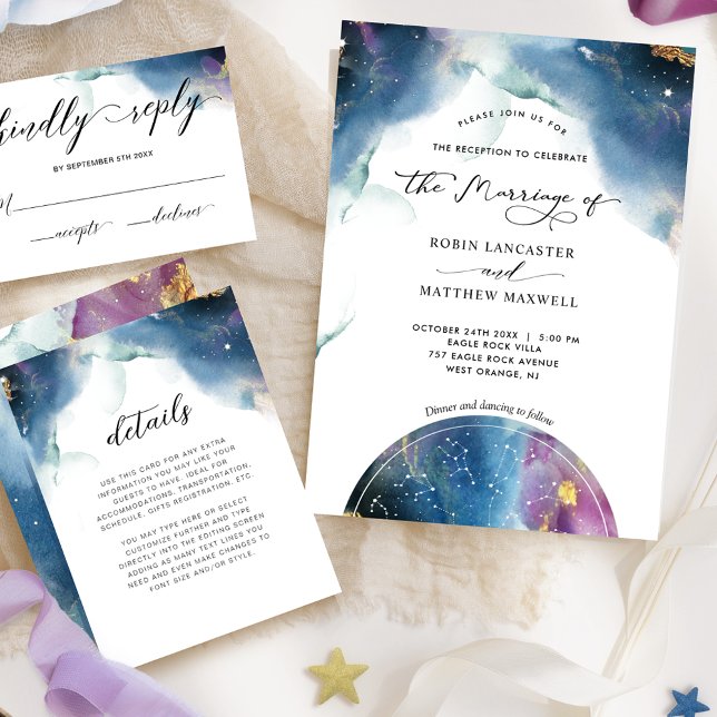 Elegant, Modern Celestial Constellations Marriage  Invitation (Creator Uploaded)
