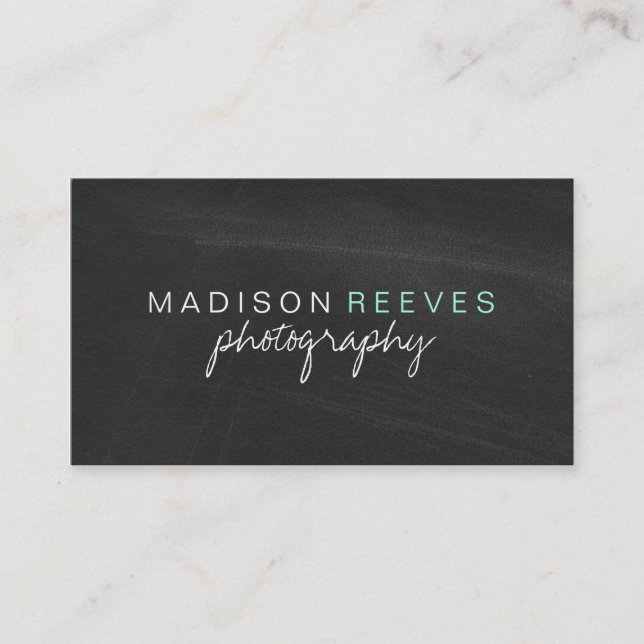 Elegant Modern Chalkboard Business Card Template (Front)