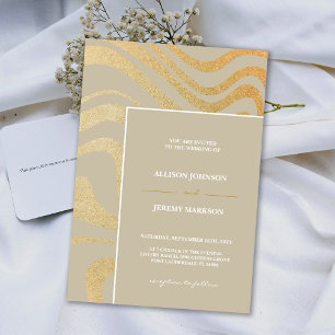 Elegant Modern Champagne Gold Wedding Invitation
