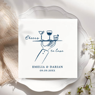 Elegant Modern Cheers to Love Minimalist Wedding N Napkin
