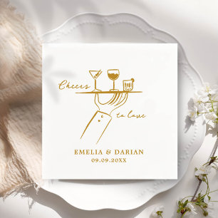 Elegant Modern Cheers to Love Minimalist Wedding N Napkin