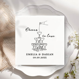 Elegant Modern Cheers to Love Minimalist Wedding Napkin