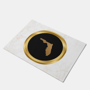 Elegant Modern Chic Black and Gold Florida Theme  Doormat