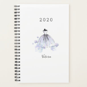 Elegant Modern Chic Blue Watercolor Planner