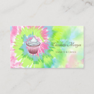 Elegant Modern, Chic Cupcake Tie Dye Business Card