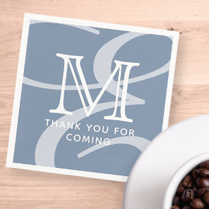 Elegant Modern Chic Double Monogram Thank You Napkin