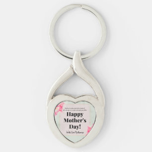 Elegant Modern Chic Floral Keepsake Mothers Day Key Ring