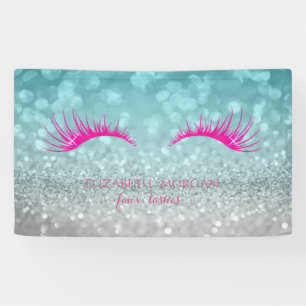 Elegant Modern Chic  Glittery Bokeh,Faux Lashes Banner
