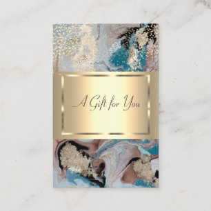 Elegant Modern Chic Gold Frame, Confetti,Marble Discount Card