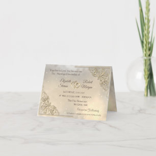 Elegant Modern Chic Gold Hearts Wedding Invitation