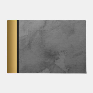 Elegant Modern Chic Grey and Gold Marble Pattern Doormat