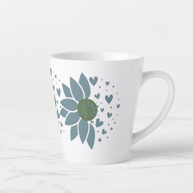Elegant Modern Chic Love Cares Matte Mug (Right)