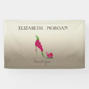Elegant Modern Chic ,Luminous,Flowers,High Heel Banner