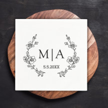 elegant modern chic monogram botanical wedding