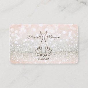 Elegant Modern Chic Proffesional Glittery,Dress Business Card