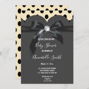 Elegant modern chic ribbon Baby Shower Invitation
