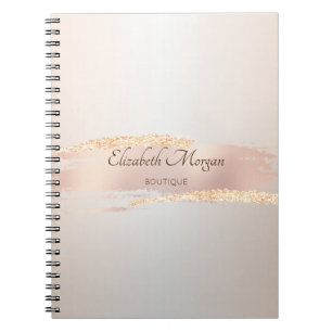 Elegant Modern,Chic Rose Gold Brush Stroke Notebook