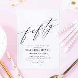 Elegant Modern Chic Script 50th Birthday Invitation<br><div class="desc">Elegant Modern Chic Script 50th Birthday Invitation</div>