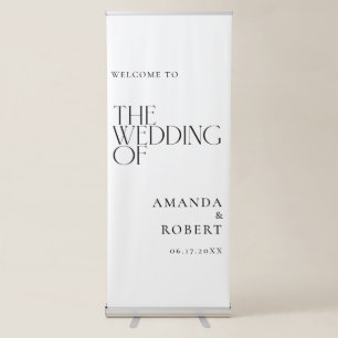 Elegant Modern Chic Wedding Welcome Retractable Banner