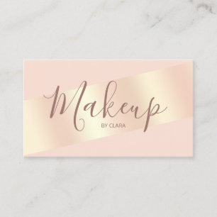 Elegant modern chick blush pink rose gold striped business card