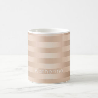 Elegant modern chick copper rose gold striped coffee mug