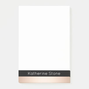 Elegant modern chick rose gold black striped post-it notes