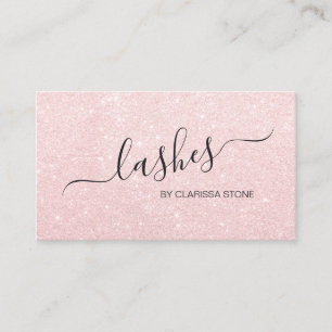 Elegant modern chick rose gold glitter lashes business card
