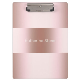 Elegant modern chick rose gold pattern clipboard