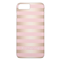 Elegant modern chick rose gold pink striped